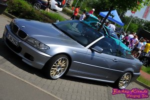 ASA Felgen Ar 1 Race Gold Felge in 9.5x19 ET 36 mit Goodyear  Reifen in 255/30/19 montiert hinten mit folgenden Nacharbeiten am Radlauf: Kanten gebrdelt Hier auf einem 3er BMW E46 330i (Cabrio) Details zum Fahrzeug / Besitzer