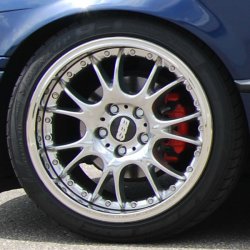 BBS 	CK II (Typ CK512) Felge in 8.5x18 ET 35 mit Dunlop SP Sport Maxx Reifen in 225/40/18 montiert vorn und mit folgenden Nacharbeiten am Radlauf: gebrdelt und gezogen Hier auf einem 3er BMW E36 320i (Coupe) Details zum Fahrzeug / Besitzer