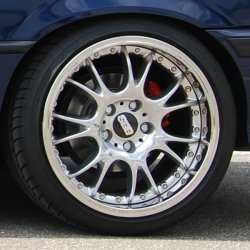 BBS CK II (Typ CK513) Felge in 9.5x18 ET 35 mit Dunlop SP Sport Maxx Reifen in 245/35/18 montiert hinten mit folgenden Nacharbeiten am Radlauf: gebrdelt und gezogen Hier auf einem 3er BMW E36 320i (Coupe) Details zum Fahrzeug / Besitzer