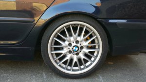 BMW Styling 72 Felge in 8.5x18 ET 50 mit Bridgestone Potenza RE040 Reifen in 255/35/18 montiert hinten Hier auf einem 3er BMW E46 328i (Touring) Details zum Fahrzeug / Besitzer
