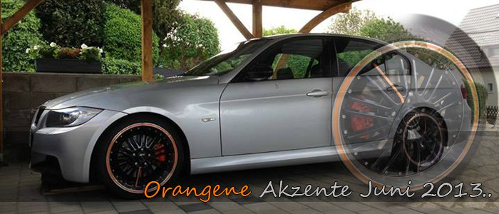 330i | Titansilber + Styling 95 Valencia Orange - 3er BMW - E90 / E91 / E92 / E93