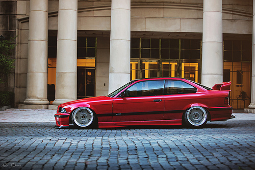 Bmw 320i StanceWorks red silver - 3er BMW - E36