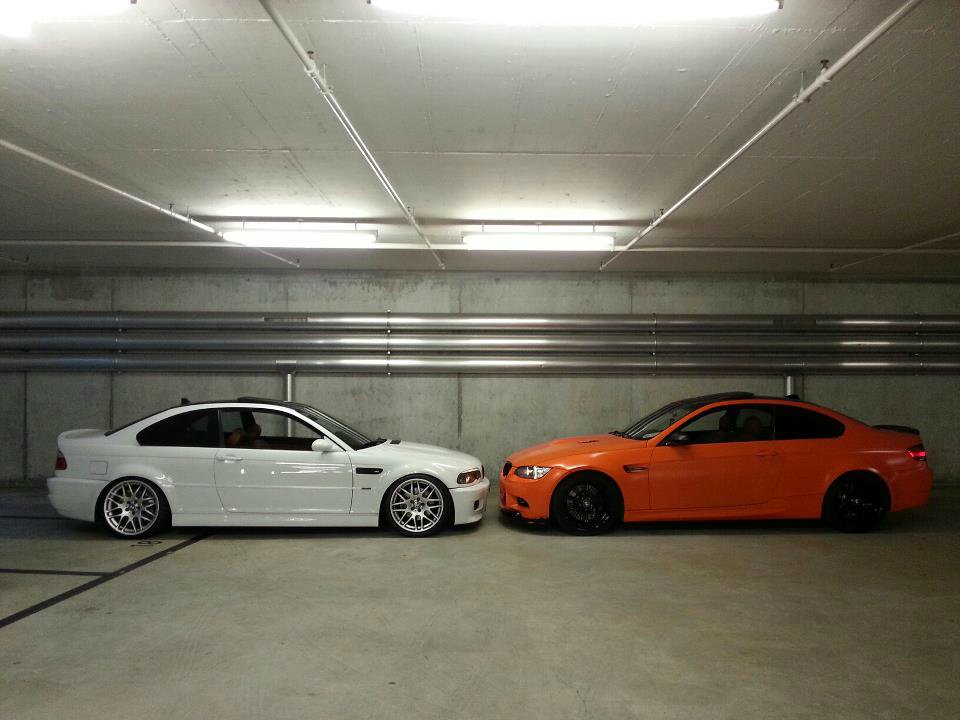 M3 in Weiss war orange, Aluminiummatt und schwarz - 3er BMW - E90 / E91 / E92 / E93