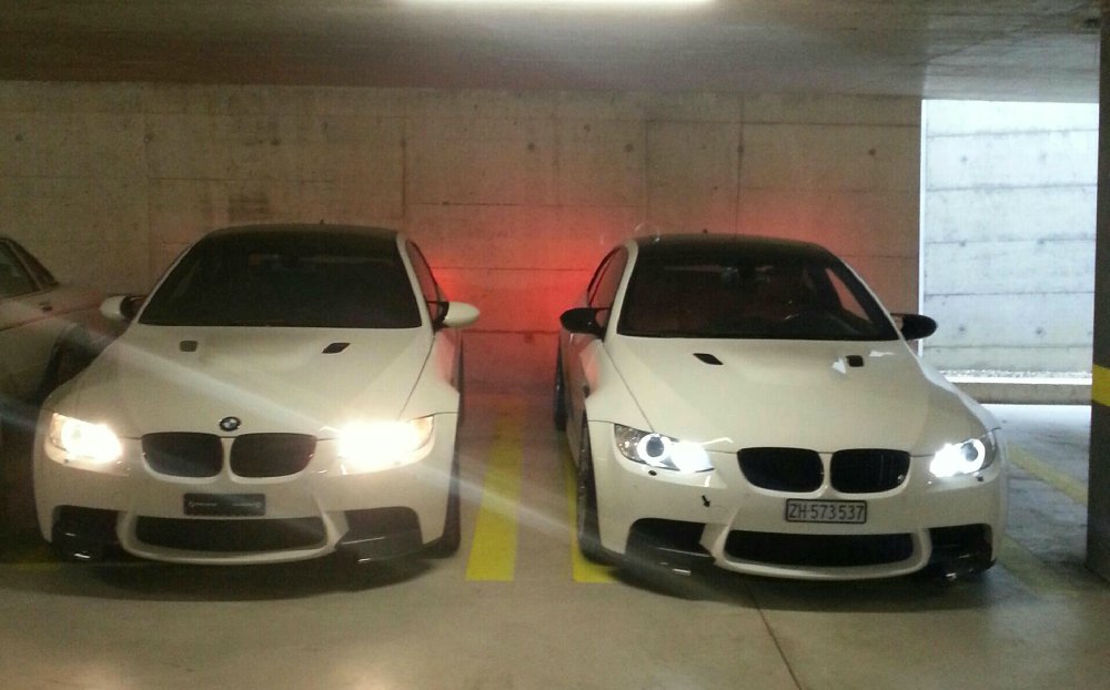 M3 in Weiss war orange, Aluminiummatt und schwarz - 3er BMW - E90 / E91 / E92 / E93