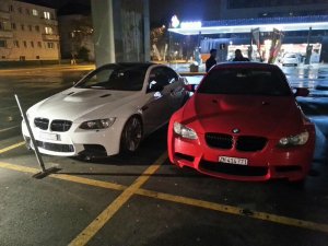 M3 in Weiss war orange, Aluminiummatt und schwarz - 3er BMW - E90 / E91 / E92 / E93