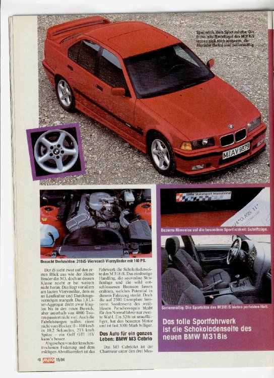 BMW 318iS Class II /P4 - 3er BMW - E36