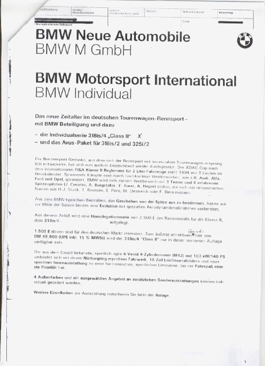 BMW 318iS Class II /P4 - 3er BMW - E36