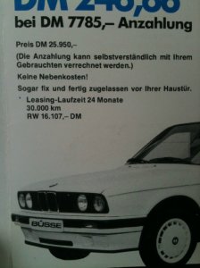 BMW E30 318i NFL Alpinwei BJ 87 Original - 3er BMW - E30