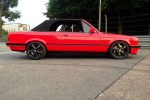 335Ci in Brilliantrot auf 17" Porsche-Alus - 3er BMW - E30