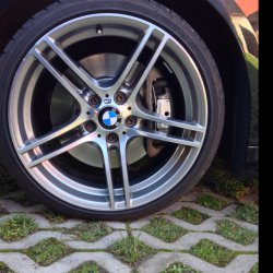 BMW 313 M Felge in 9.5x19 ET 34 mit Dunlop  Reifen in 255/30/19 montiert hinten mit 15 mm Spurplatten Hier auf einem 3er BMW E92 330d (Coupe) Details zum Fahrzeug / Besitzer