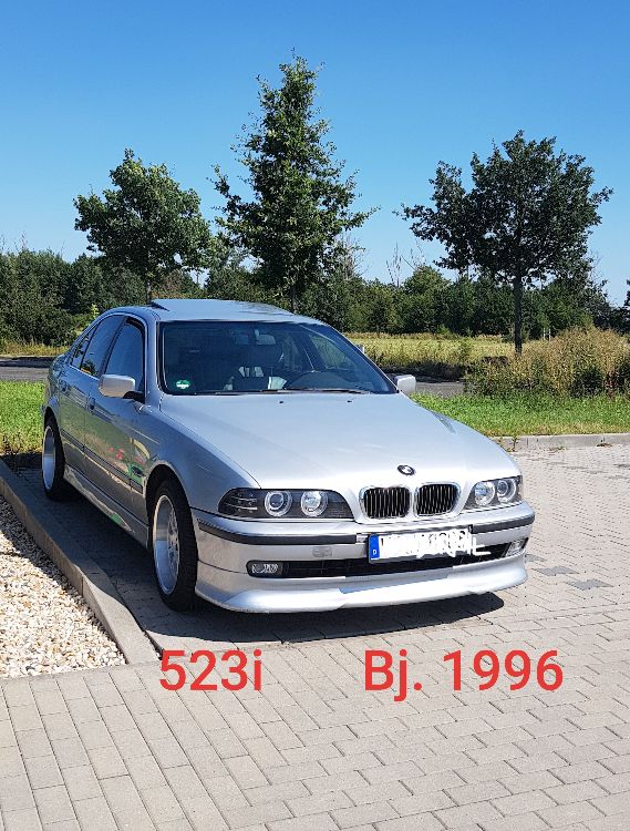 e 39, aktiksilber, Vollleder grau, 523i, Schaltget - 5er BMW - E39