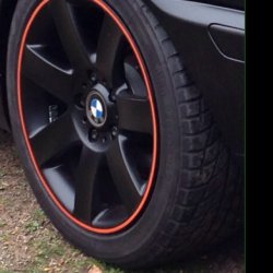 BMW  Felge in 7.5x17 ET 30 mit - NoName/Ebay -  Reifen in 245/45/17 montiert hinten mit 40 mm Spurplatten und mit folgenden Nacharbeiten am Radlauf: gebrdelt und gezogen Hier auf einem 3er BMW E46 320d (Touring) Details zum Fahrzeug / Besitzer