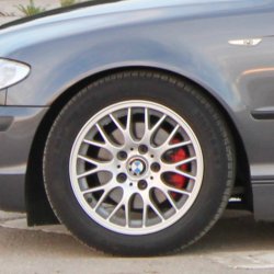 BMW Styling 42 Felge in 7x16 ET 47 mit Michelin Alpin 5 Reifen in 205/55/16 montiert vorn Hier auf einem 3er BMW E46 318i (Limousine) Details zum Fahrzeug / Besitzer