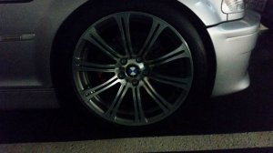 BMW M220 Doppelspeiche Felge in 8.5x19 ET 29 mit Michelin Pilot Sport Cup + Reifen in 245/35/19 montiert vorn mit folgenden Nacharbeiten am Radlauf: gebrdelt und gezogen Hier auf einem 3er BMW E46 M3 (Coupe) Details zum Fahrzeug / Besitzer