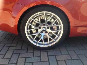 BMW M359 Felge in 10x19 ET 25 mit Michelin Cup 2 Reifen in 275/35/19 montiert hinten mit 5 mm Spurplatten Hier auf einem 1er BMW E82 M (Coupe) Details zum Fahrzeug / Besitzer