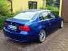 BMW 330i LCI M Sport Montegoblau/Beige Leder - 3er BMW - E90 / E91 / E92 / E93 - a 330i seite hinten 19 zoll.JPG