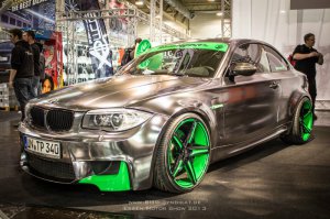 BMW-News-Blog: Essen_Motor_Show_2013__Oxigin_zeigt_BMW_1er_M_Coup__in_Chrom_und_Neon-Gruen